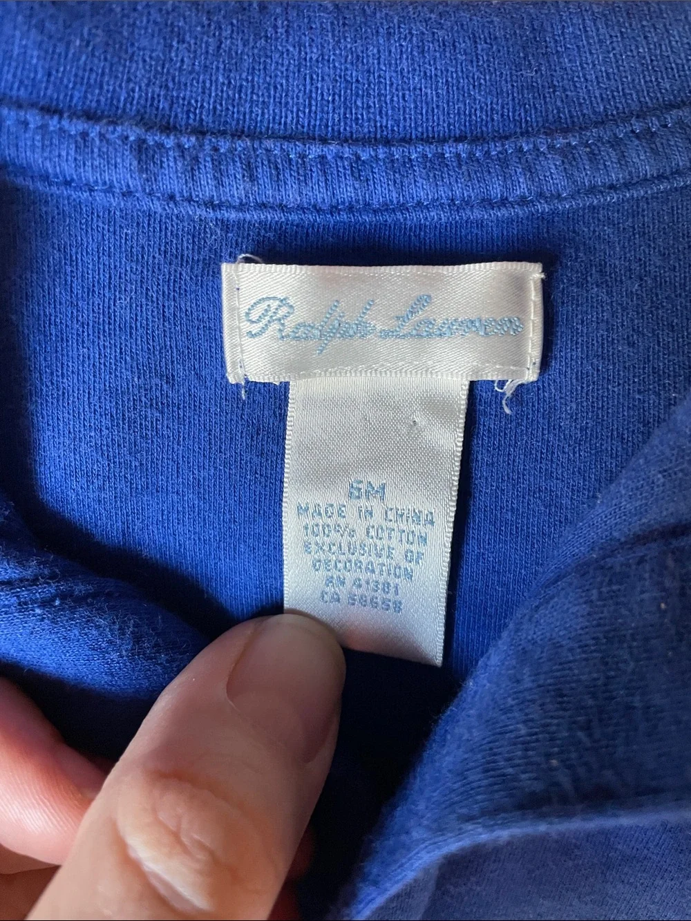 Ralph Lauren Royal Blue Collared Baby Onesie